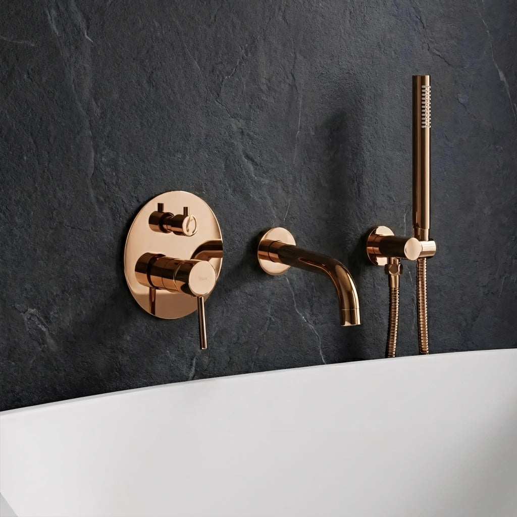 Rubinetto Da Vasca Da Incasso Rea Lungo Copper + Box