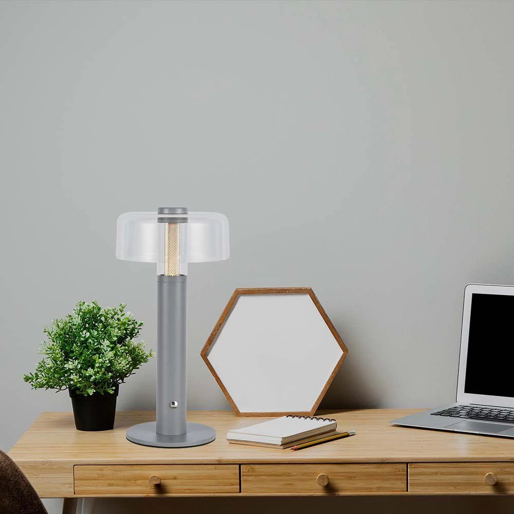 Lampada da tavolo LED 1W 100lm USB-C ricaricabile grigia