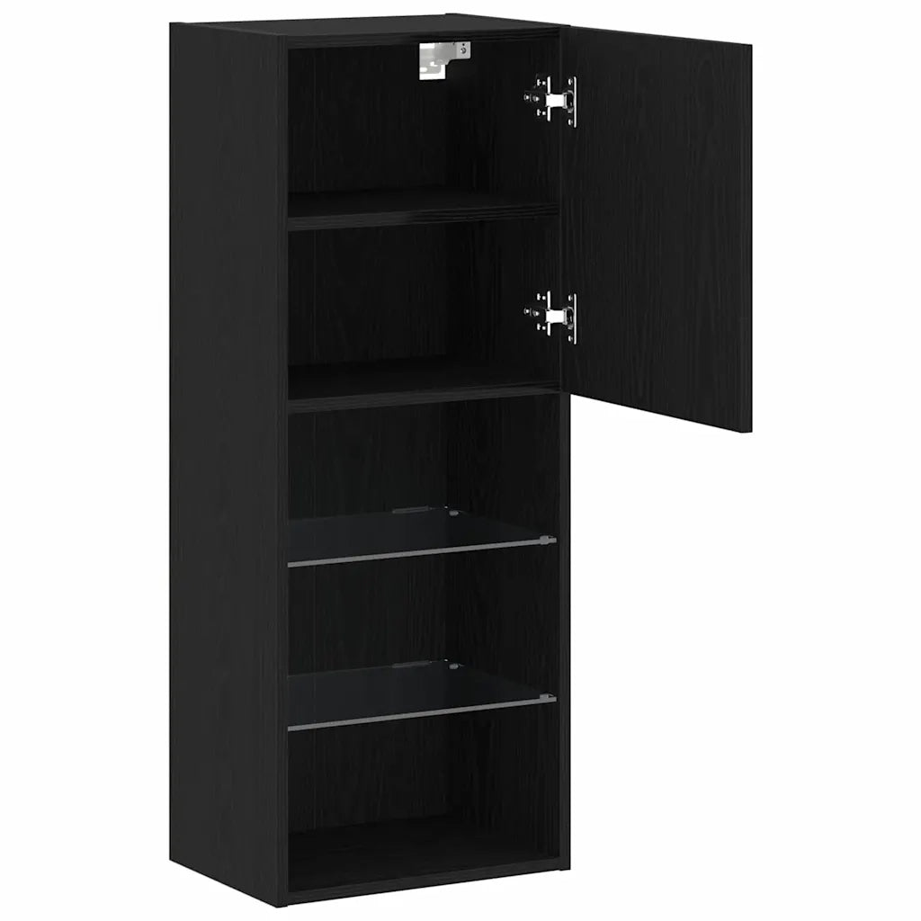 Set mobile TV Rovere Nero 40,5 x 30 x 102 cm Legno multistrato 863089
