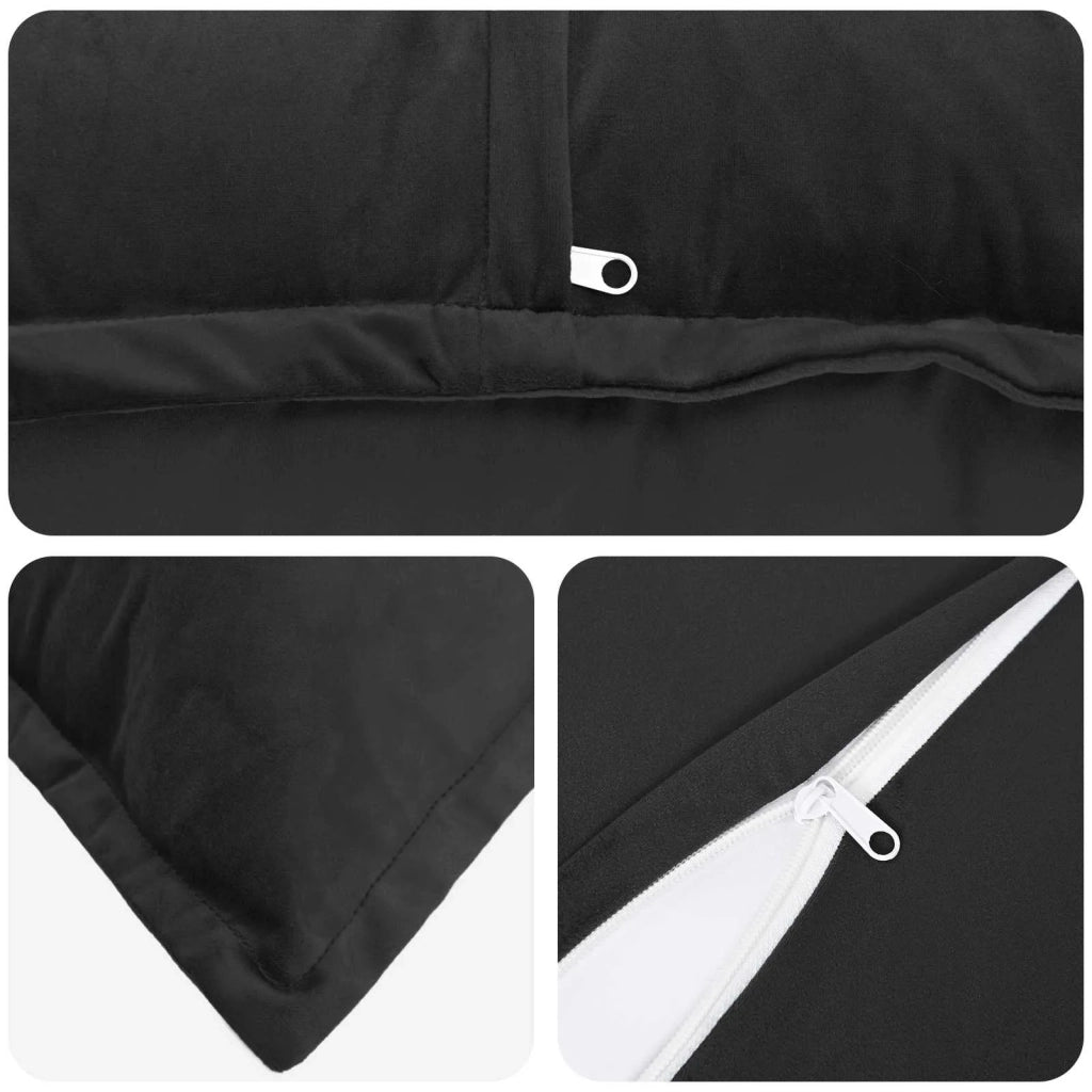 Federa 12 pcs HOUTEN Nero 45 x 45 cm Velluto 918552