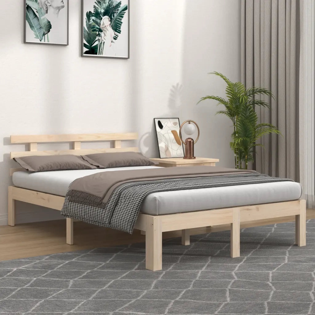 Letto matrimoniale | Letto per adulti | Giroletto in Legno Massello 135x190 cm Double