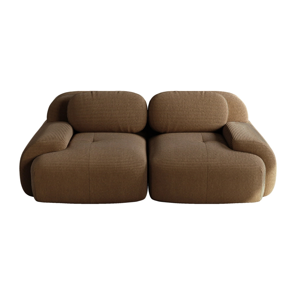 Divano Loveseat in tessuto cord - Zephmum- Modulare combinabile imbottitura elastica