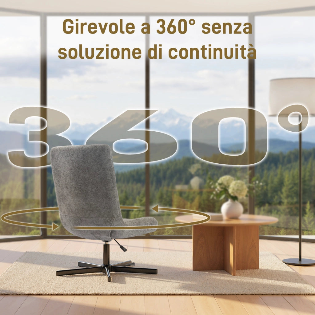 Poltrona Reclinabile su 4 Livelli 66x80x93-104 cm Effetto Velluto con Poggiapiedi Indipendente Grigio