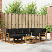 Set di divani da esterno con cuscino 7 pcs Naturale e Nero 3368859
