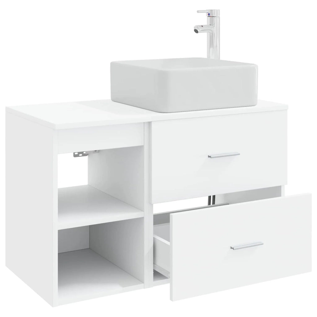 Set di mobili per il bagno 2 pcs Bianco Legno ingegnerizzato 3403896