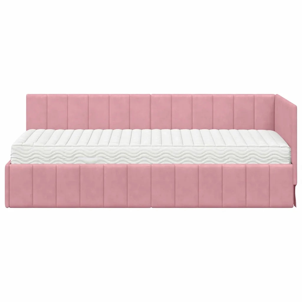Struttura Letto Angolare con Materasso 2 pcs Grigio Velluto 3393841