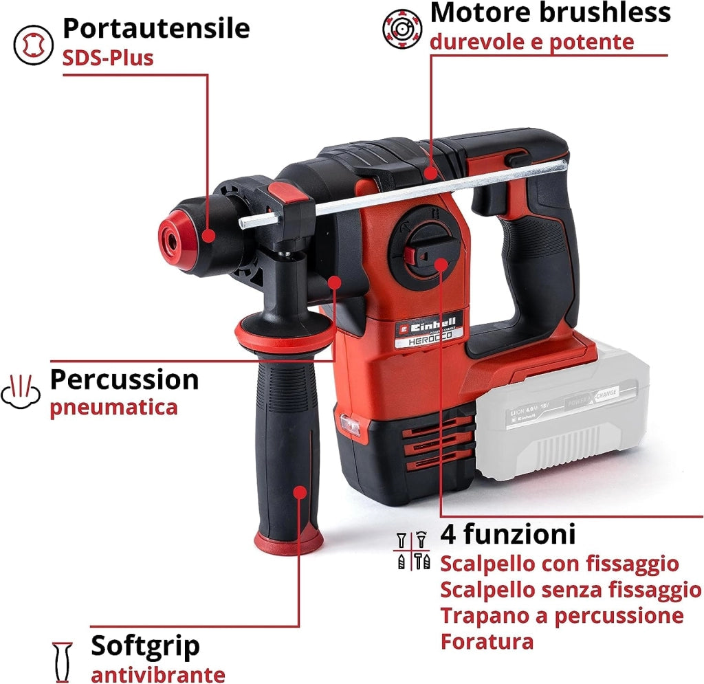 Tassellatore a Batteria Einhell Herocco 18 20 Li 18V Corpo Macchina