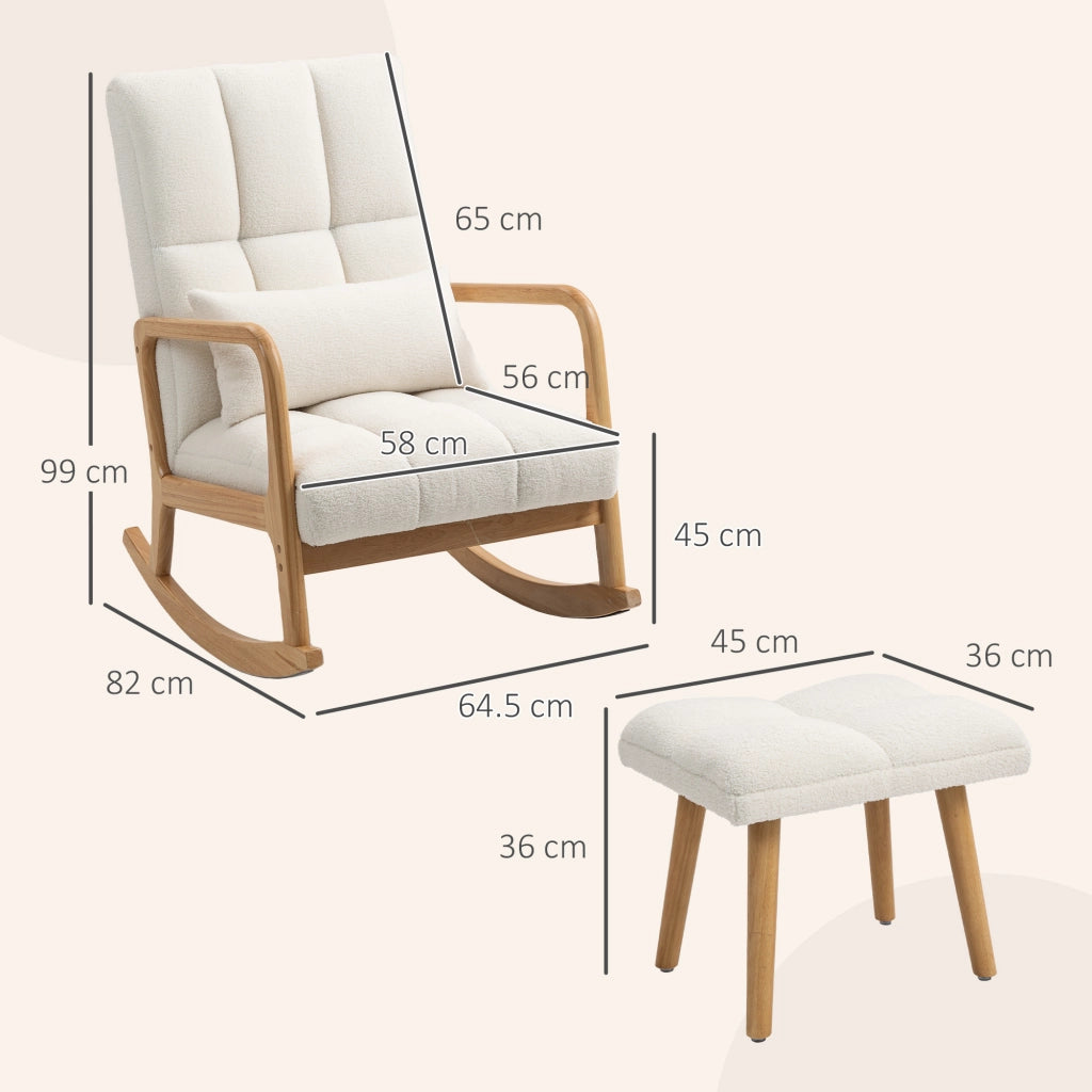 Poltrona Dondolo con Poggiapiedi ¨C Minimal ¨C Tessuto Grigio