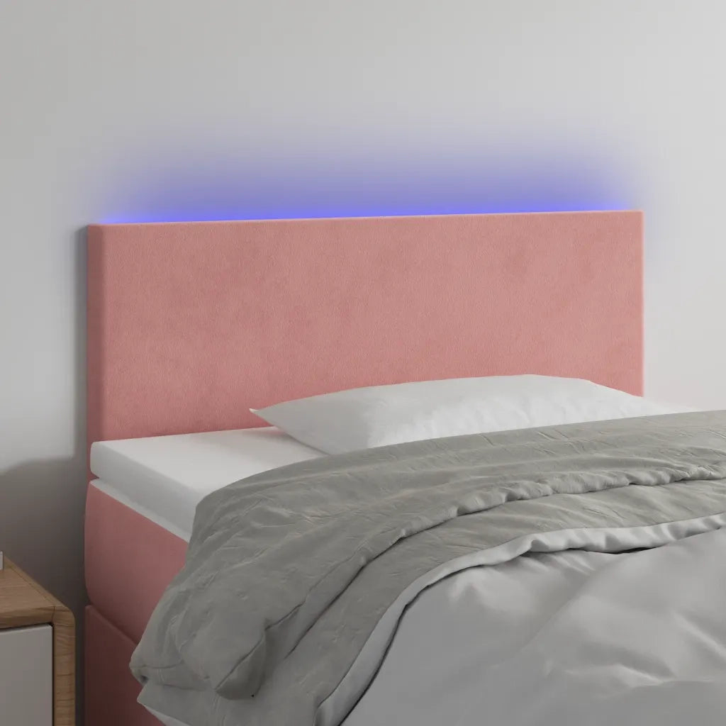 Testiera | Testata a LED Rosa 90x5x78/88 cm in Tessuto