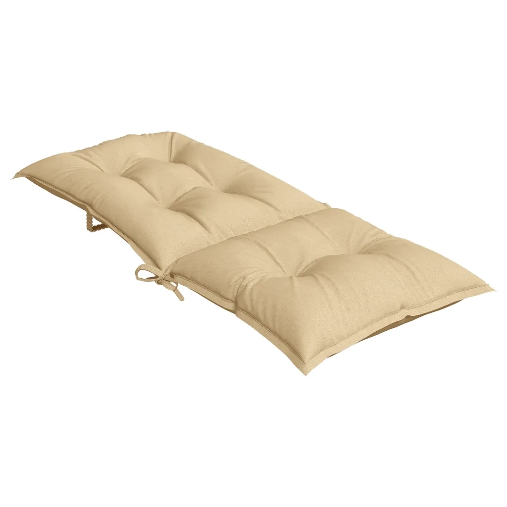 Cuscini Sedia Schiena Alta 4 Beige Mélange 120x50x7 Tessuto 4002356