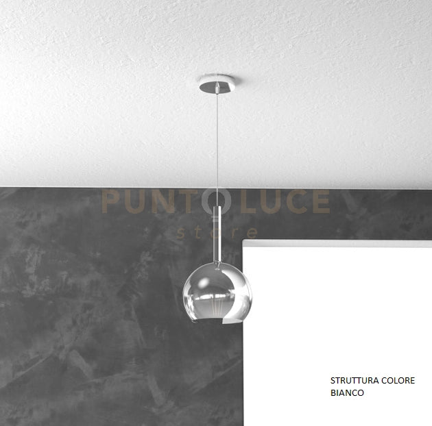 SOSP. BIANCO 1 LUCE PICCOLA CROMO 1155BI-SP-CR