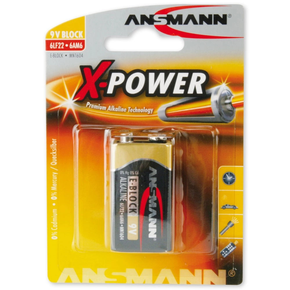 BATTERIA alcalina 9V ANSMANN X-POWER 6LR61 1 pz
