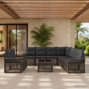 Set Divano da Giardino 10 pcs Grigio polyrattan 3434873