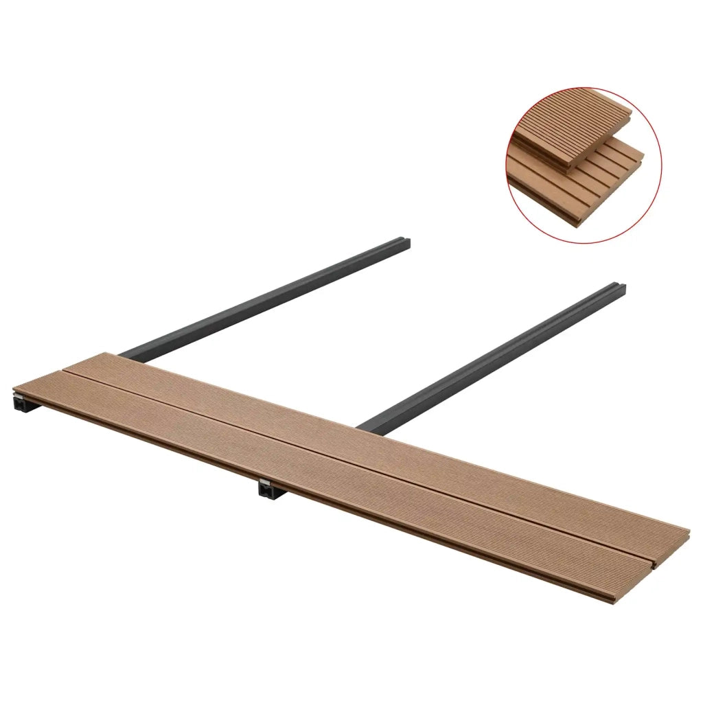 Pavimento da Deck 4 pcs Teak riciclato WPC 42046654