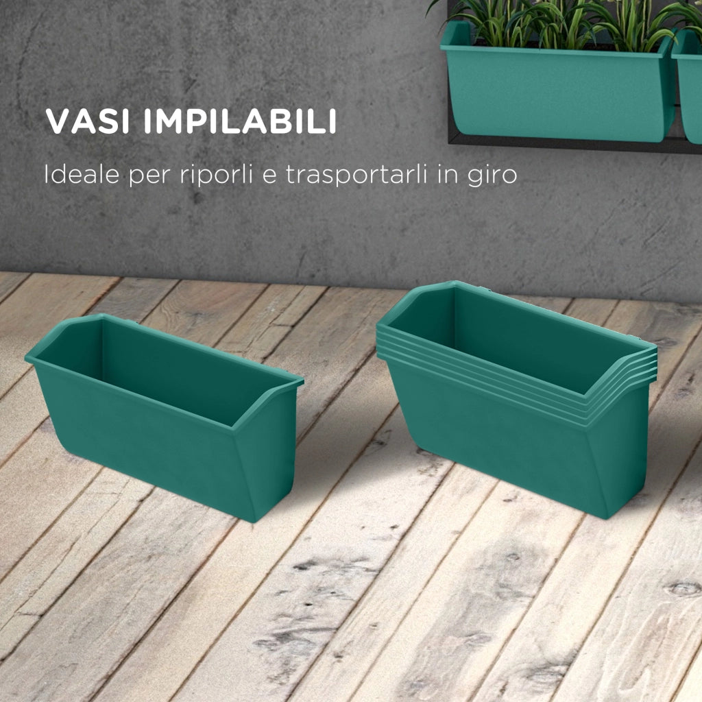 Orto Verticale da Parete ¨C Minimal ¨C Verde, Acciaio e Plastica, 52x14x66 cm