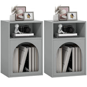 Set 2 comodini con ripiano aperto design moderno ¨C Xylo ¨C grigio 40x30x60 cm