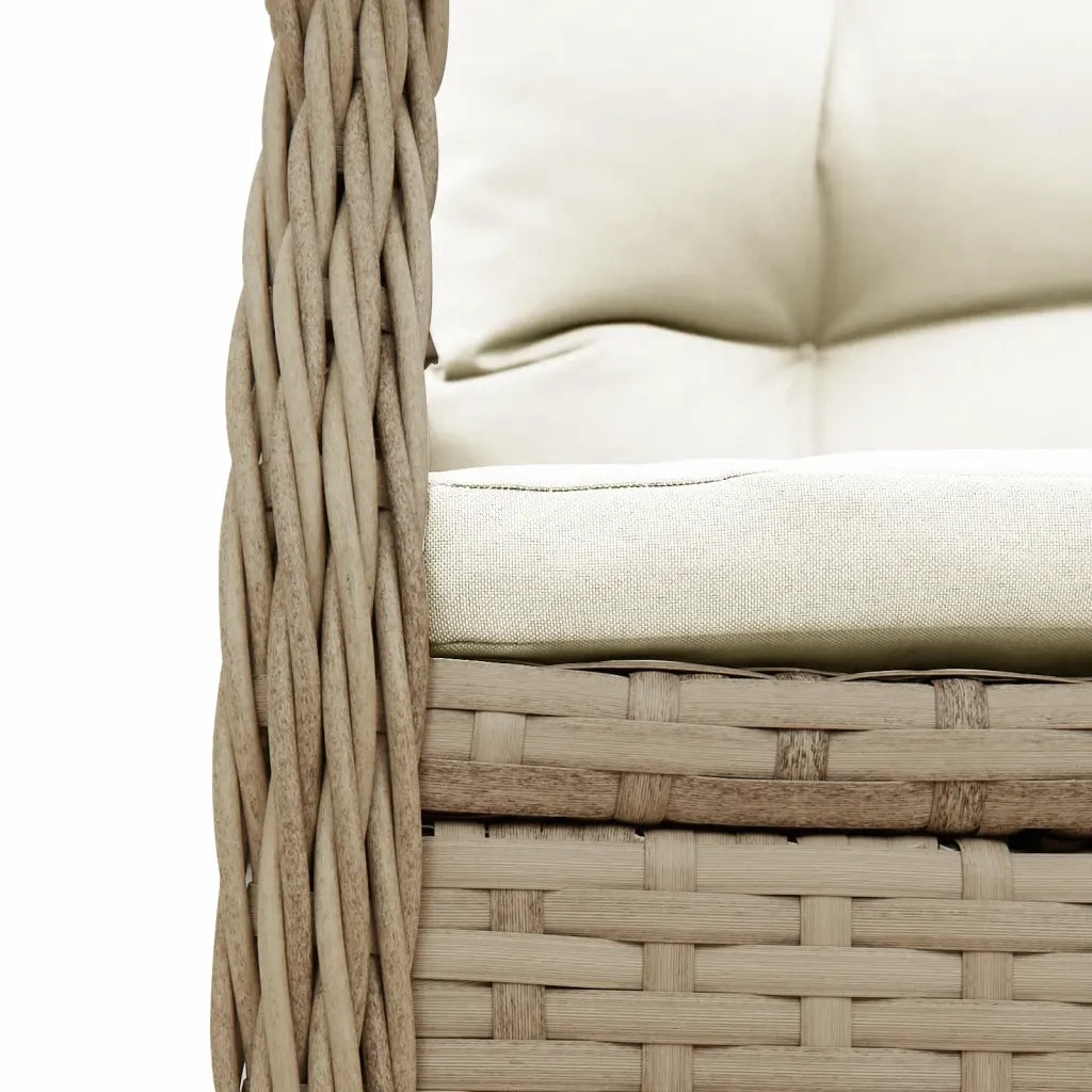 Set da Pranzo da Giardino 7 pz con Cuscini Beige in Polyrattan 3262894
