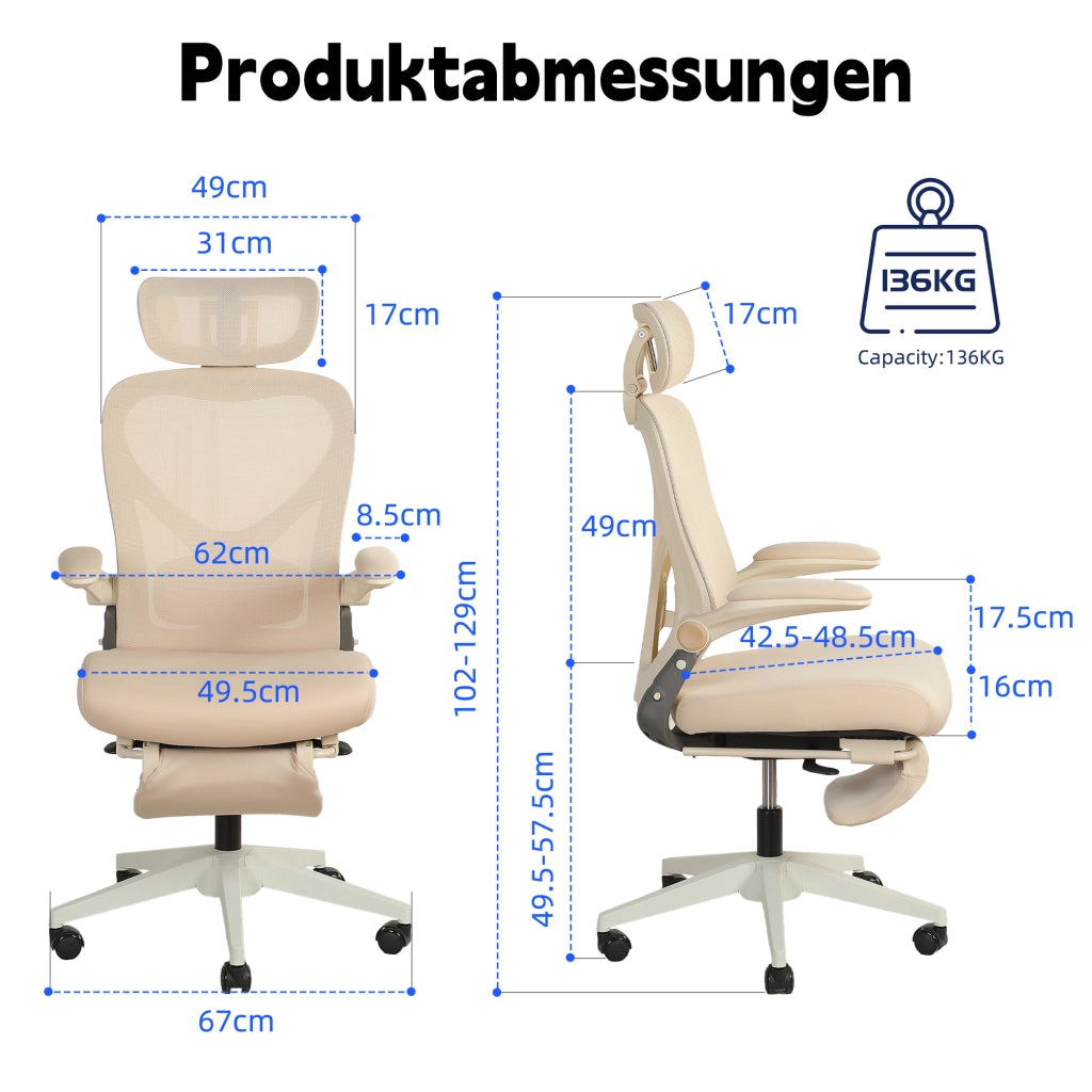 Sedia da Ufficio Ergonomica ¨C Minimal ¨C Cremisi