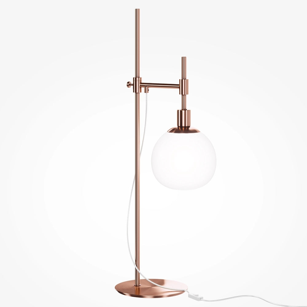 Lampada da tavolo Maytoni Erich rame sfera bianca E14