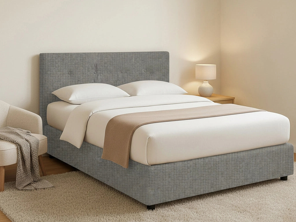 Luton, Letto Piazza e Mezza Sfoderabile Made in Italy, Grigio Cenere
