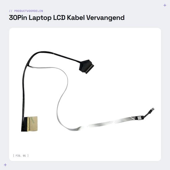 Cavo LCD sostitutivo - 30Pin - compatibile con MSI MS16S1/PS63 - EDP K1N3040121H39/K1N3040121H58 - 1 pezzo - ben imballato per spedizione sicura - Cavo video per schermo