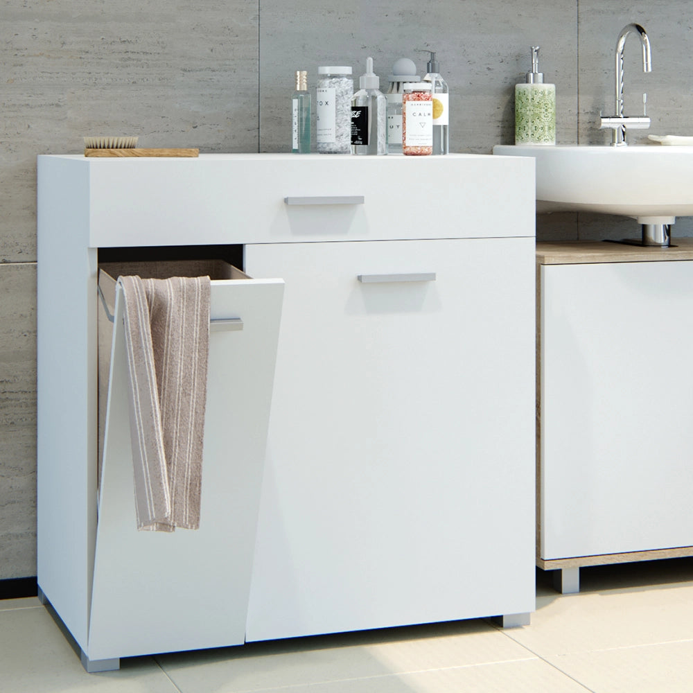 Vicco Armadietto da bagno con portabiancheria Bianco 75 x 78.5 cm