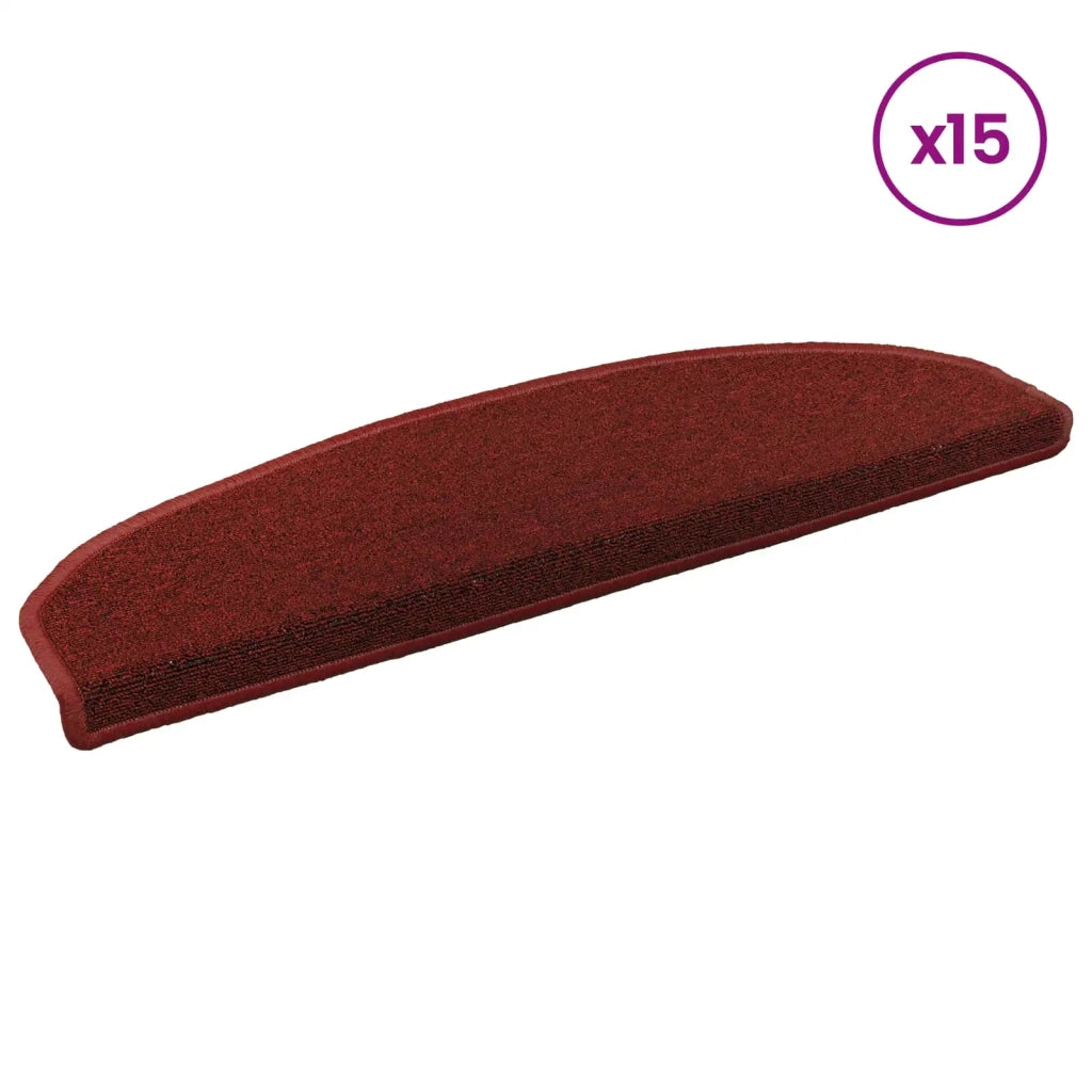 Tappetini per scale autoadesivi 15 pz | Gradini per Scale Rosso Bordeaux