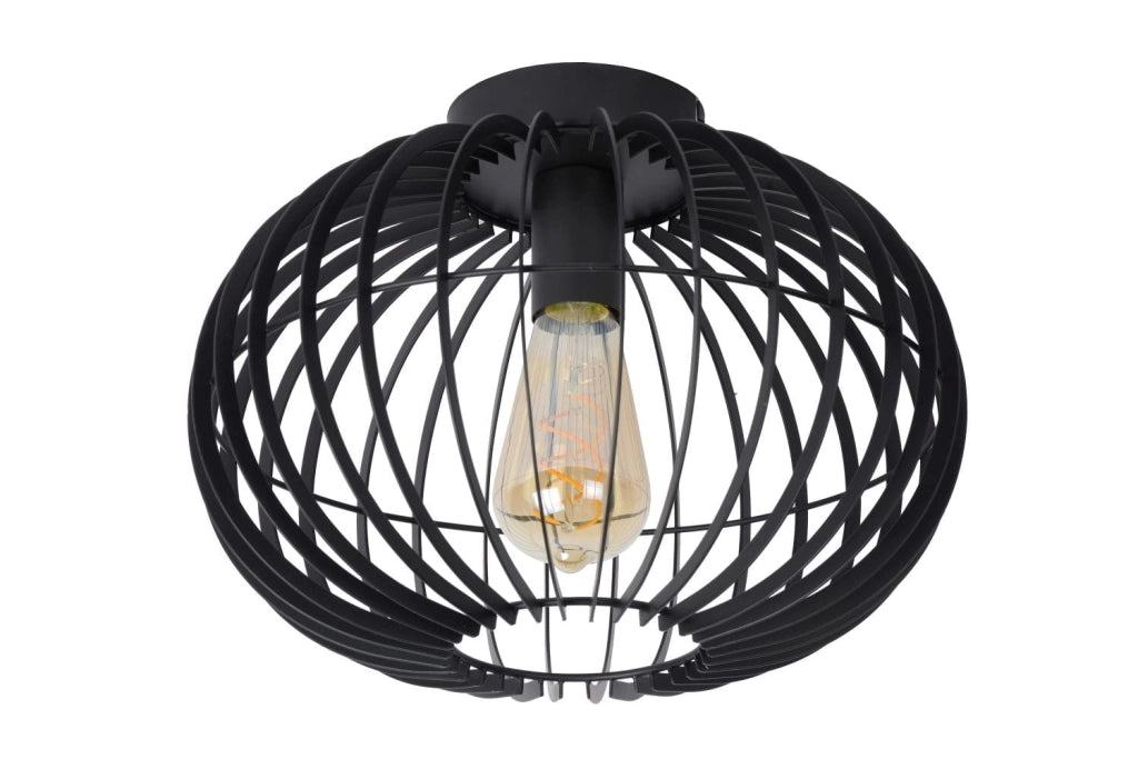 Lucide plafoniera REDA nera metallo 32cm E27 40W dimmerabile