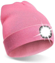 Cappello LED Riscaricabile per Attività Invernali, Rosa