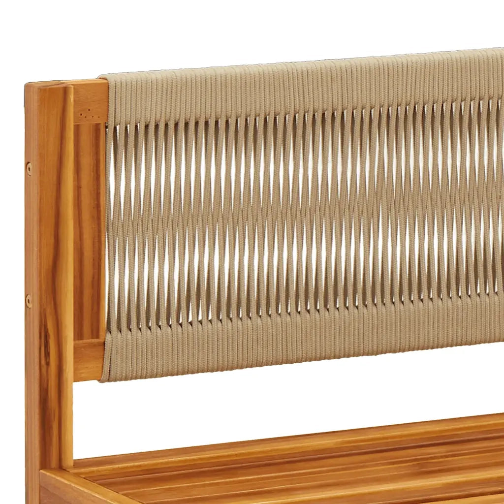 Divano da giardino senza braccioli con cuscini in legno di acacia e corda 4008165