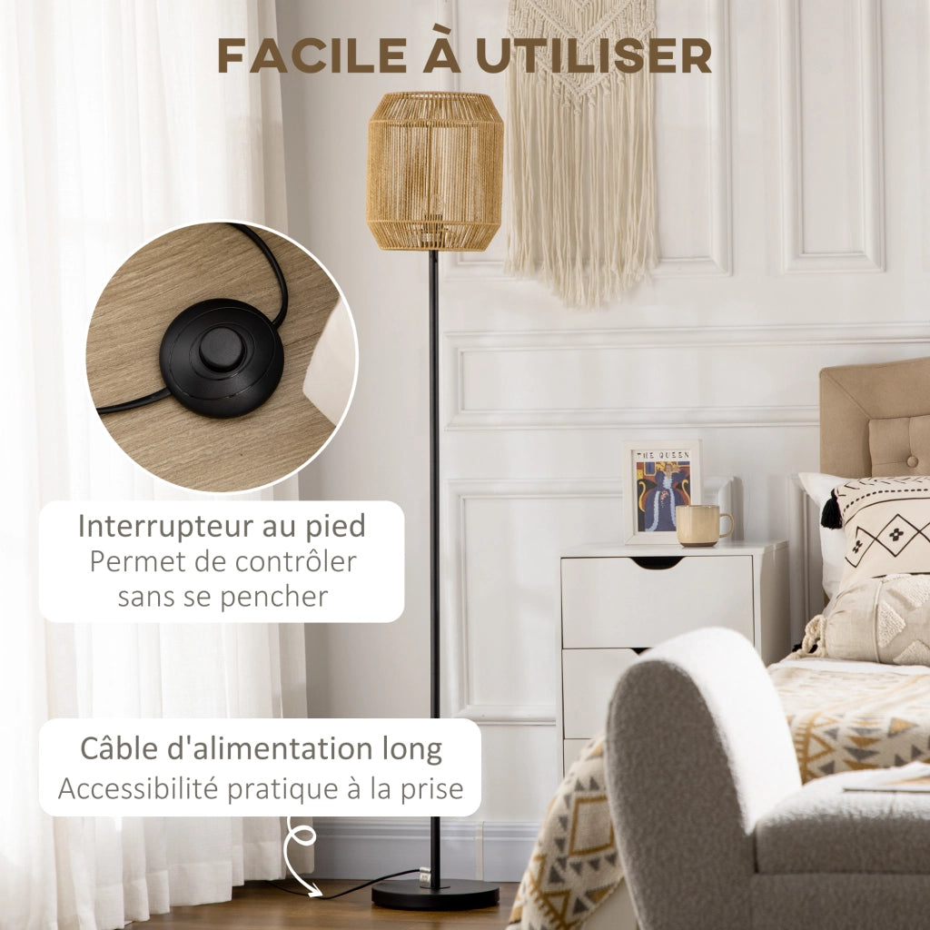 Lampada da terra con paralume in carta ¨C Minimal ¨C base E27, ? 26 x 164H cm