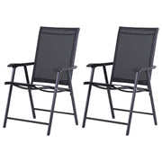 Sedia da campeggio set da 2 sedia pieghevole con braccioli in metallo nera