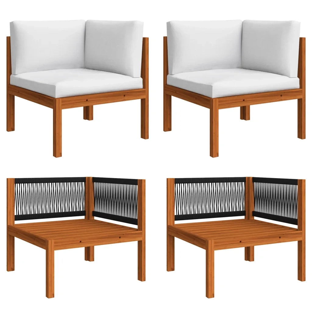 Set da giardino 6 pezzi con cuscini crema 63x63 cm