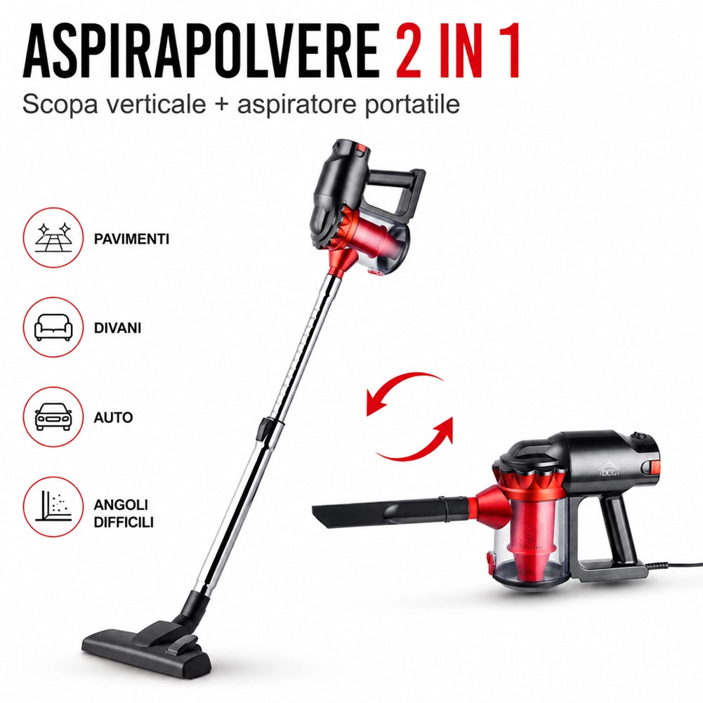 Scopa Elettrica senza sacchetto Aspirapolvere DCG BS3070 Ciclonica 600W BS-3070