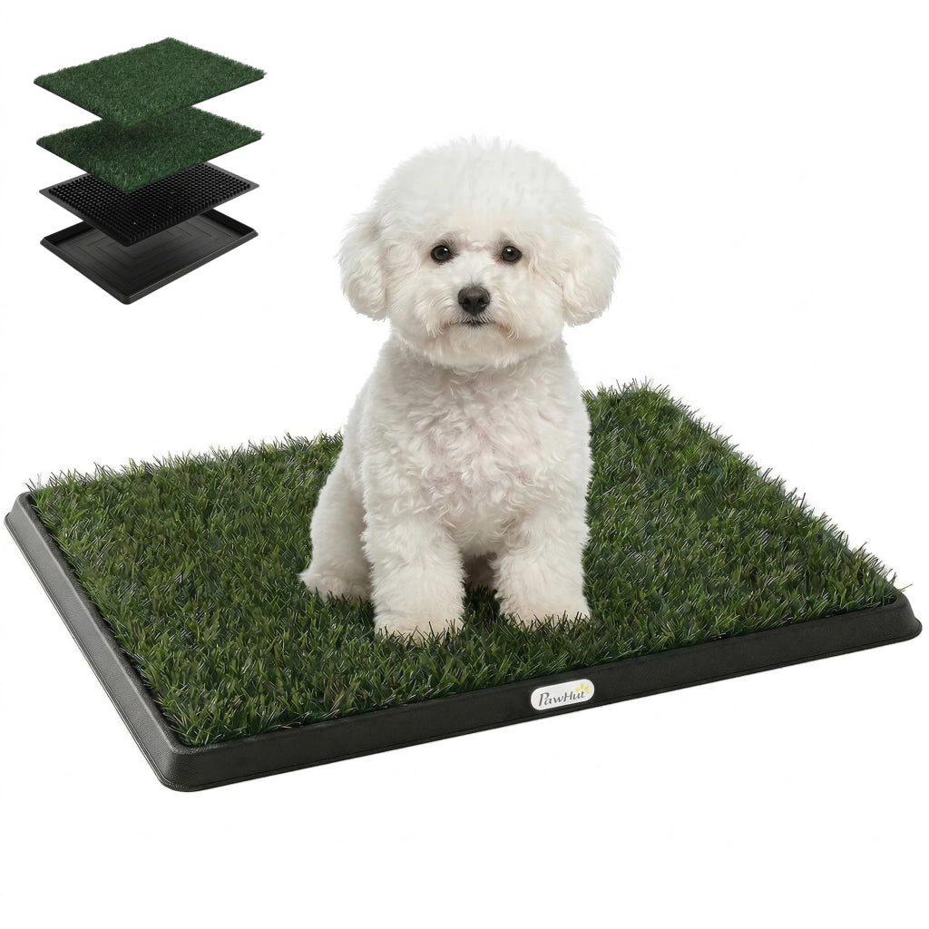 Toilette per cani con erba sintetica lavabile ¨C Minimal ¨C 63x50,5 cm nero e verde