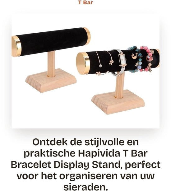 Sostegno per Collane a T - Porta Collane - Supporto per Collane - 23 cm - Compresso Legno/ Pelle Artificiale - Supporto per Gioielli