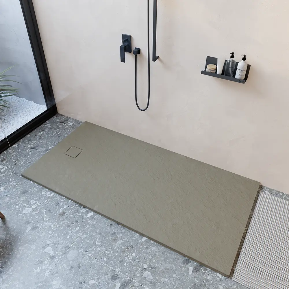 Piatto doccia 80x180 cm colore marrone effetto pietra | Samos