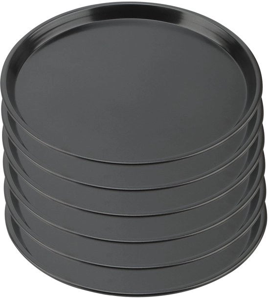 Piatto per pizza in acciaio inox da 10 pollici - Piatto per pizza rotondo - Superficie antiscivolo - Sostenibile - Riscaldamento uniforme - Adatto per forno