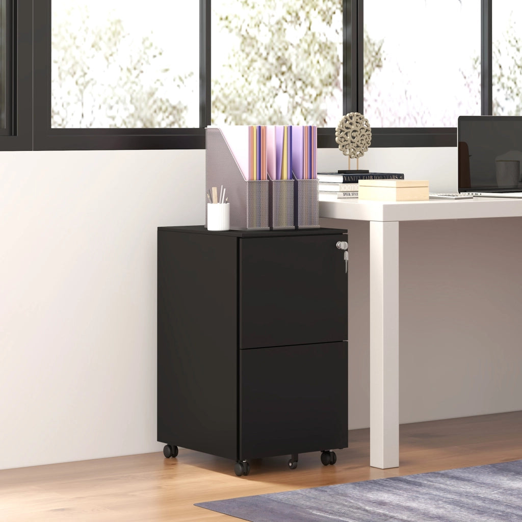 Cassettiera con ruote ¨C Minimal ¨C nero 37x43.5x67.5 cm