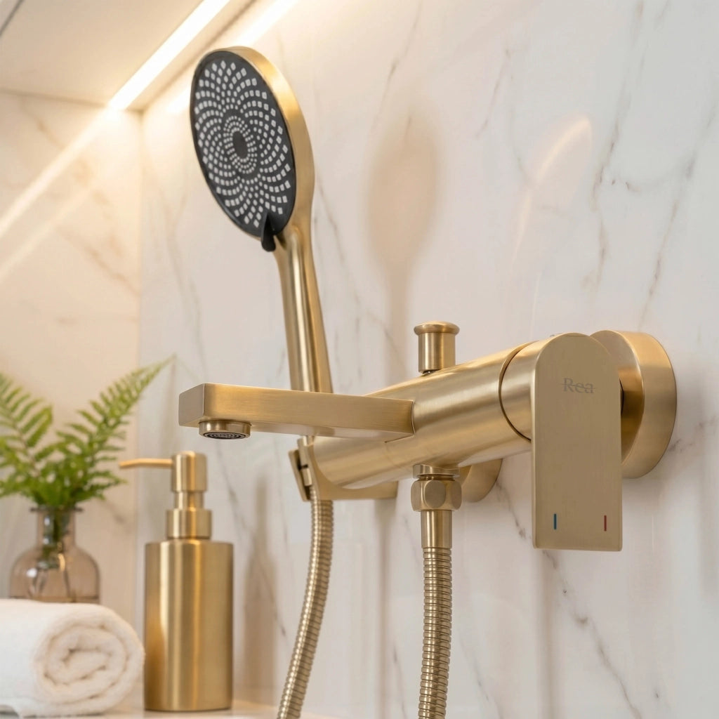 Rubinetto Da Vasca Rea Hunter Brush Gold