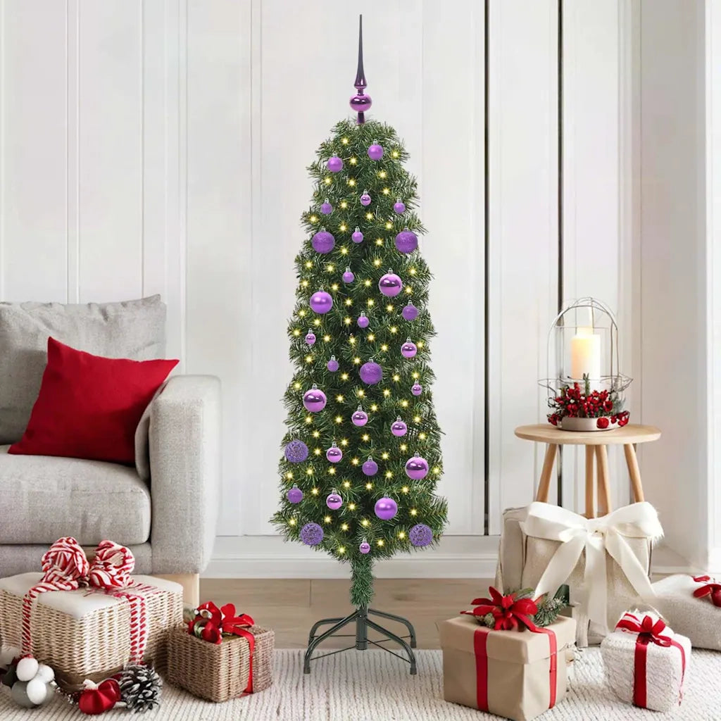 Albero di Natale artificiale con 150 LED Verde 150 cm 3394936
