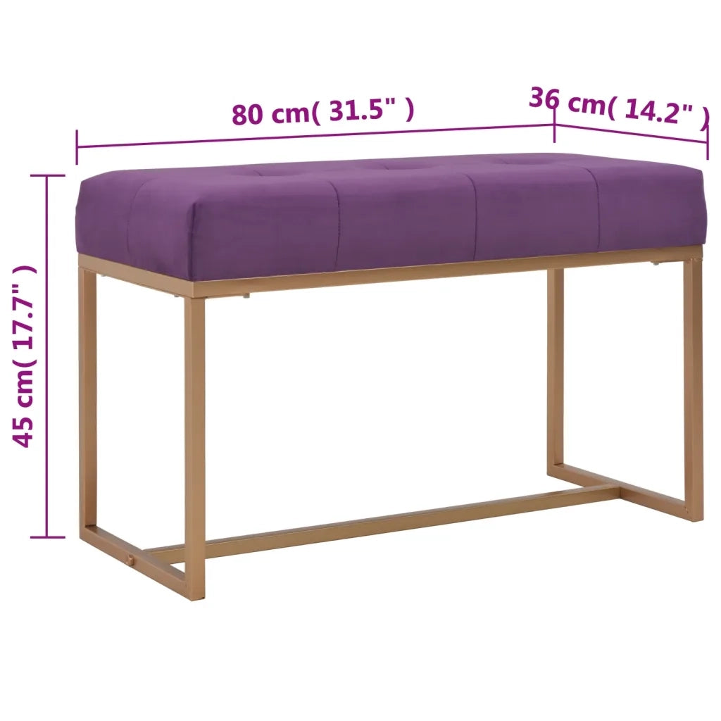 Panca 80 cm in Velluto Viola