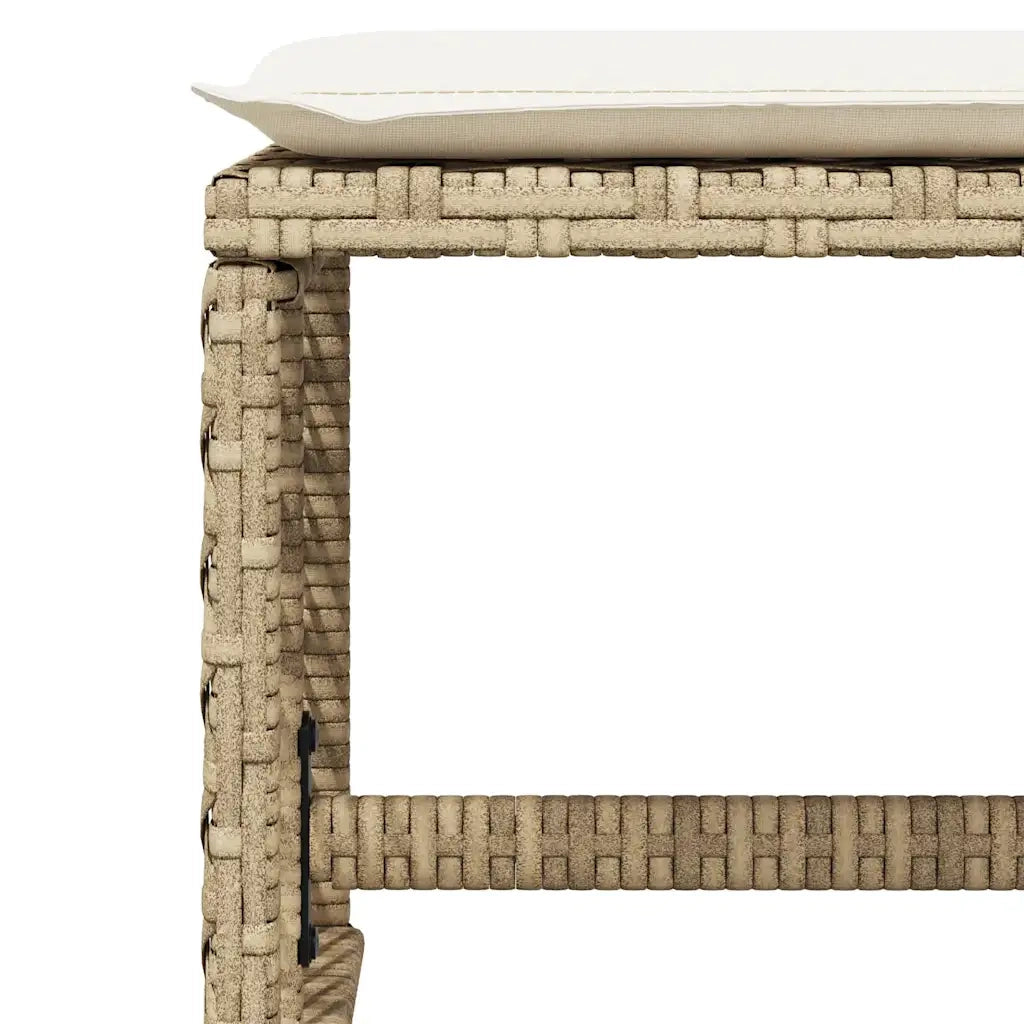 Set da Pranzo da Giardino 11 pz con Cuscini Beige in Polyrattan 3210790