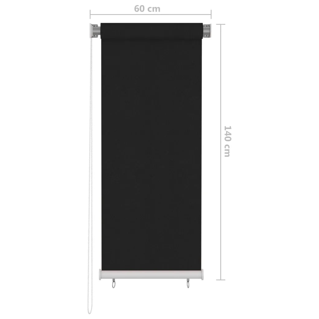 Tenda a Rullo per Esterni 65(L)x140(A) cm Nera 312939