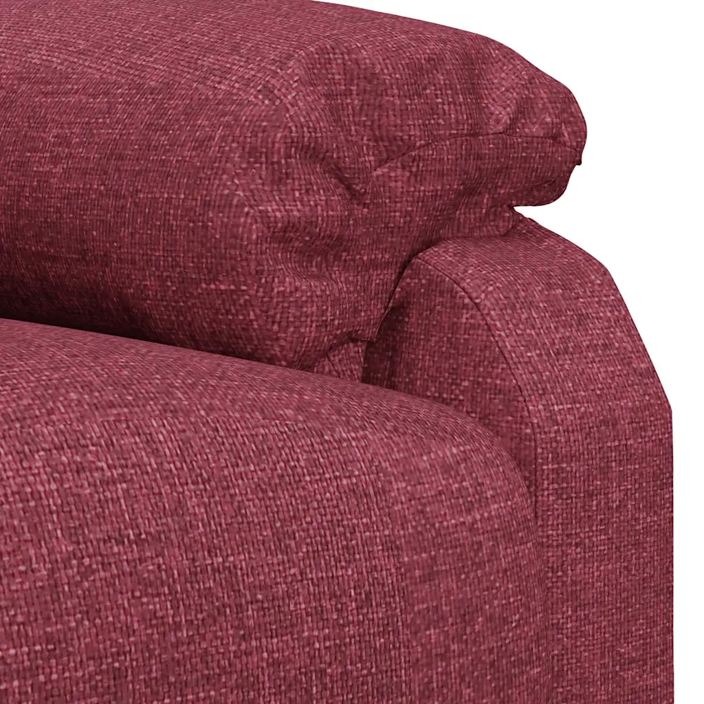 Poltrona Massaggiante Elettrica Rosso Vino in Tessuto 342462