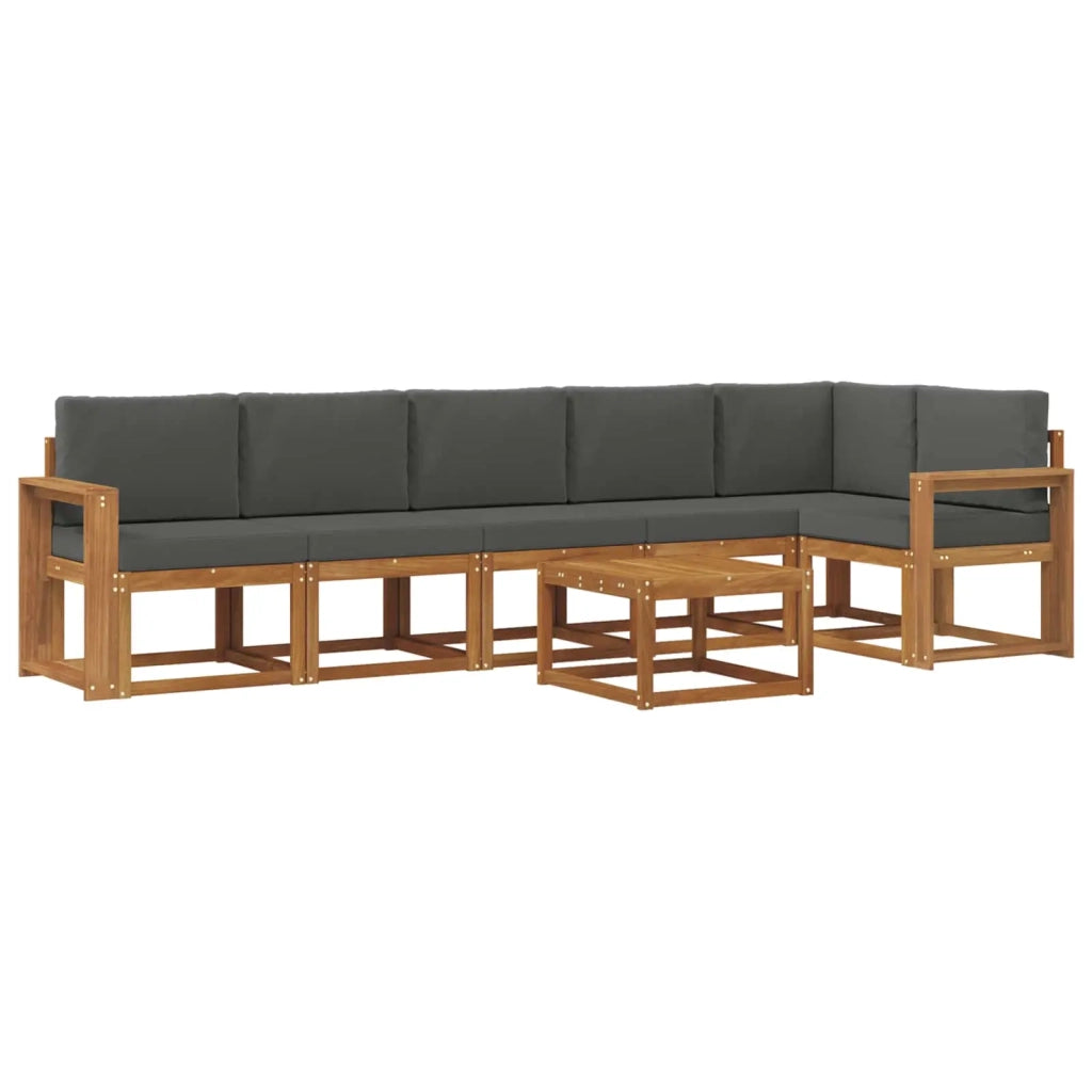 Set di divani da esterno con cuscino 7 pcs Naturale e Antracite 3366505