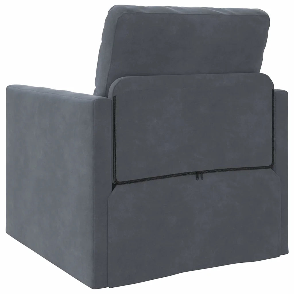 Divano letto-Sofa Letto-Daybed Grigio scuro 74 x 77 x 81 cm Velluto