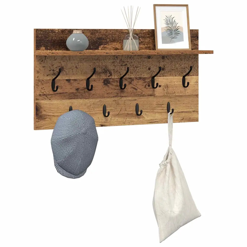 Appendiabiti a muro Legno vecchio 80 x 40 x 12 cm 874441