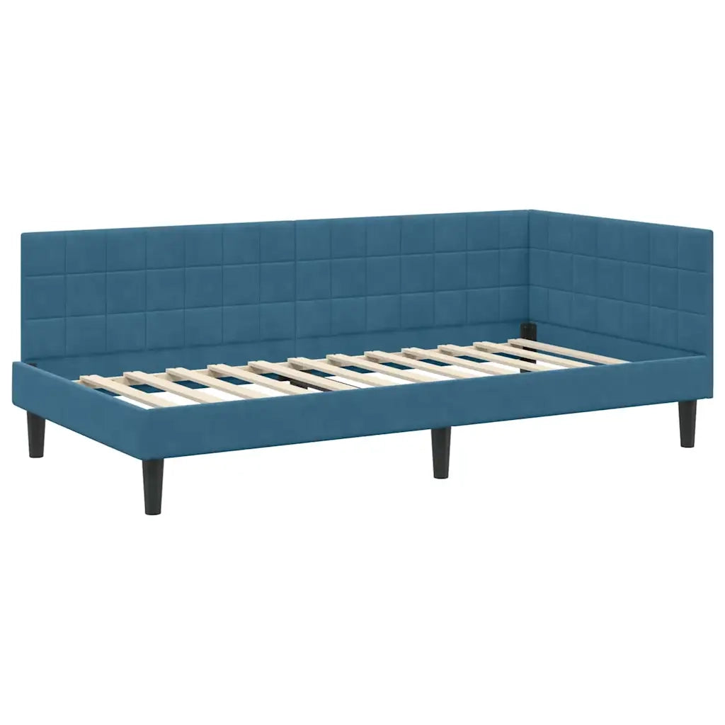 Struttura Letto Angolare con Materasso 2 pcs Blu Velluto 3393977