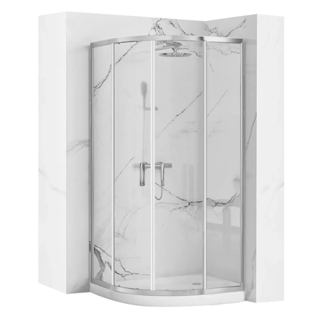Cabina Doccia Rea Look Chrome 80x80 Con piatto doccia Look bianco